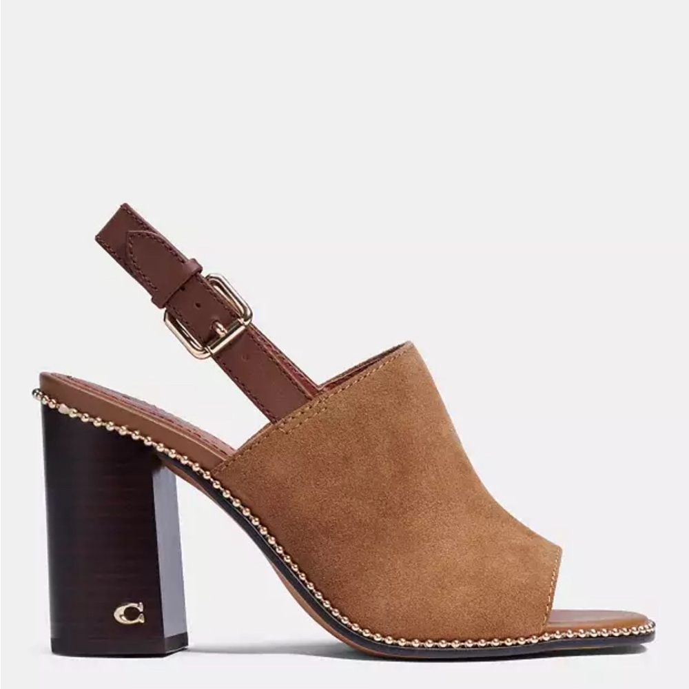 Coach Maxine Suede Brown Sandals